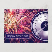 Gelukkig nieuwjaar. Aftellen en Fireworks Briefkaart (Voorkant)