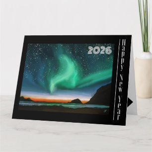 Gelukkig Nieuwjaar - Aurora Borealis Kaart