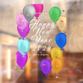 Gelukkig Nieuwjaar ballon banner Raamsticker