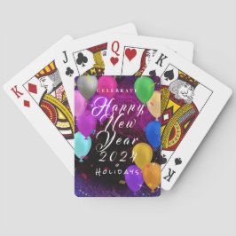Gelukkig Nieuwjaar Ballon Pokerkaarten