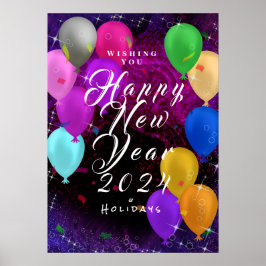 Gelukkig Nieuwjaar Ballon Poster