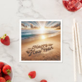 Gelukkig Nieuwjaar Beach Sunrise Servet (Insitu)