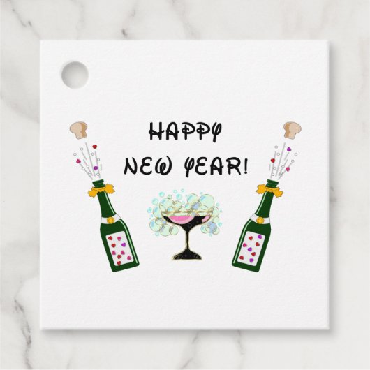 Gelukkig nieuwjaar bedankjes labels (Voorkant)