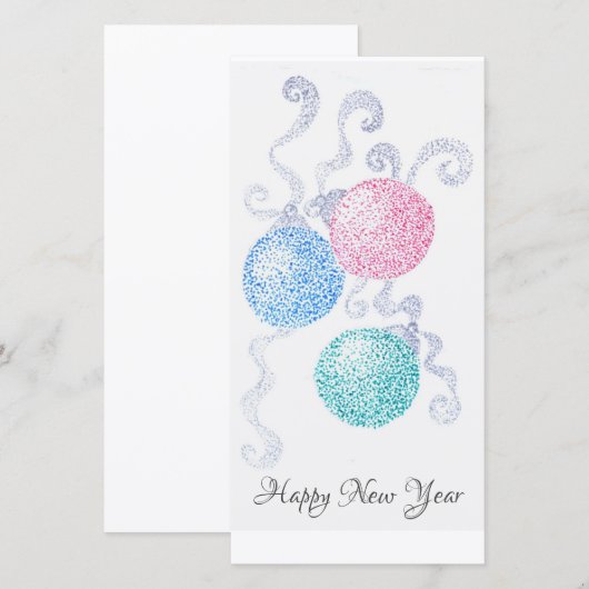 Gelukkig nieuwjaar bedankkaart (Voorkant / Achterkant)