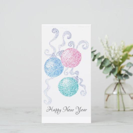 Gelukkig nieuwjaar bedankkaart (Staand voorkant)