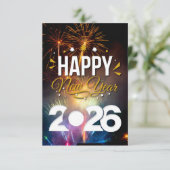 Gelukkig nieuwjaar bedankkaart (Staand voorkant)