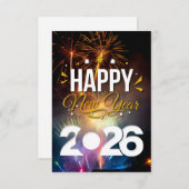 Gelukkig nieuwjaar bedankkaart (Voorkant / Achterkant)