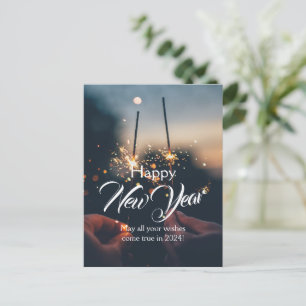 Gelukkig Nieuwjaar bewerkbaar Briefkaart