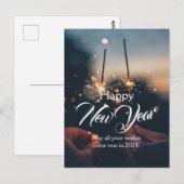 Gelukkig Nieuwjaar bewerkbaar Briefkaart (Voorkant / Achterkant)