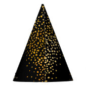 Gelukkig Nieuwjaar Black Faux Gold Confetti Vakant Feesthoedjes (Achterkant)