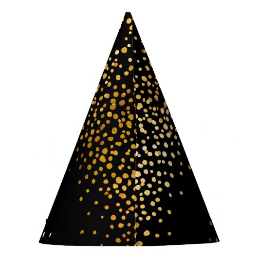 Gelukkig Nieuwjaar Black Faux Gold Confetti Vakant Feesthoedjes (Achterkant)