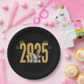 Gelukkig Nieuwjaar - Black Gold Bord (Feest)