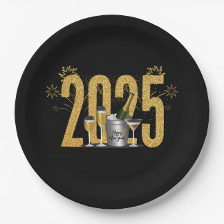 Gelukkig Nieuwjaar - Black Gold Bord