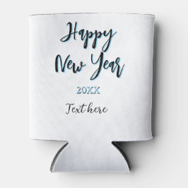 Gelukkig nieuwjaar blauw zwart vet eenvoudig jaar  blikjeskoeler