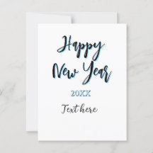 Gelukkig nieuwjaar blauw zwart vet eenvoudig jaar 