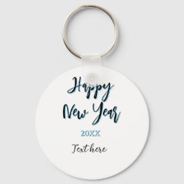 Gelukkig nieuwjaar blauw zwart vet eenvoudig jaar  sleutelhanger