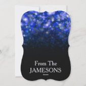 Gelukkig nieuwjaar! | Blauwe bokehs Sparkles Feestdagenkaart (Achterkant)