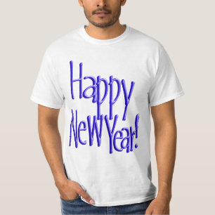 Gelukkig Nieuwjaar - Blauwe Tekst T-shirt