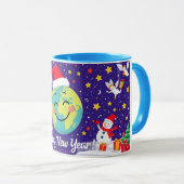 Gelukkig Nieuwjaar Blue Night Mok (Voorkant rechts)