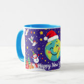 Gelukkig Nieuwjaar Blue Night Mok (Voorkant links)
