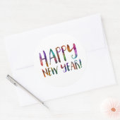 gelukkig nieuwjaar bokeh ronde sticker (Envelop)