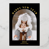 Gelukkig Nieuwjaar boogjaar in review 13 foto's zw Folie Feestdagenkaart (Voorkant)