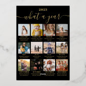 Gelukkig Nieuwjaar boogjaar in review 13 foto's zw Folie Feestdagenkaart (Achterkant)