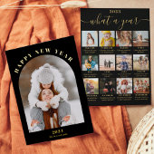 Gelukkig Nieuwjaar boogjaar in review 13 foto's zw Folie Feestdagenkaart