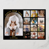 Gelukkig Nieuwjaar boogjaar in review 15 foto's go Folie Feestdagenkaart (Voorkant)