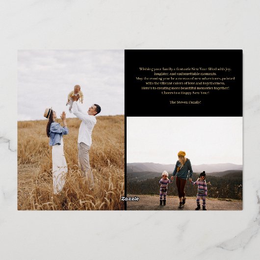 Gelukkig Nieuwjaar boogjaar in review 15 foto's go Folie Feestdagenkaart (Achterkant)