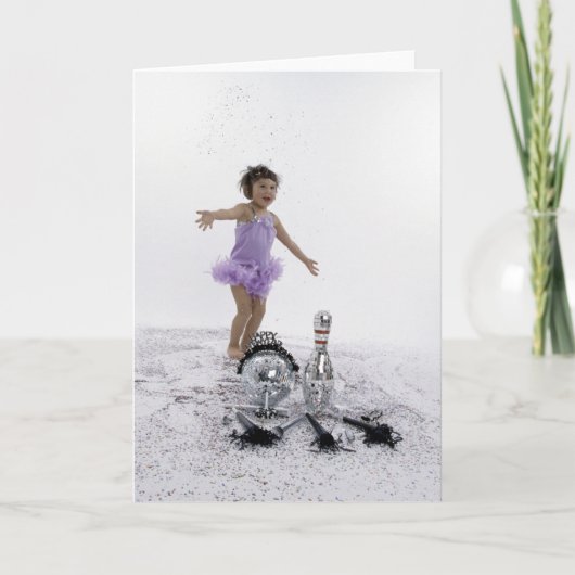 Gelukkig nieuwjaar bowling feestdagen kaart (Voorkant)