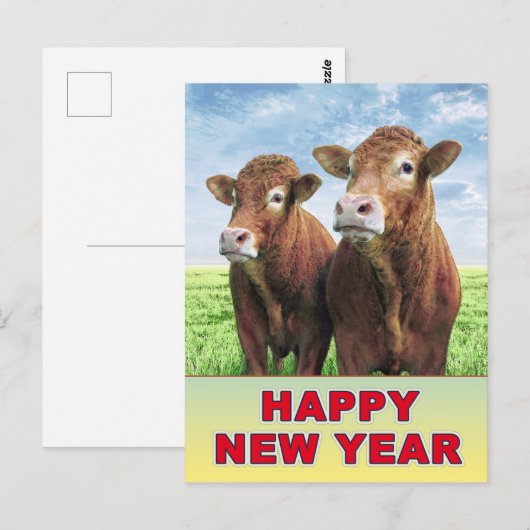 Gelukkig nieuwjaar briefkaart (Voorkant / Achterkant)