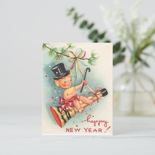  gelukkig nieuwjaar briefkaart (Staand voorkant)
