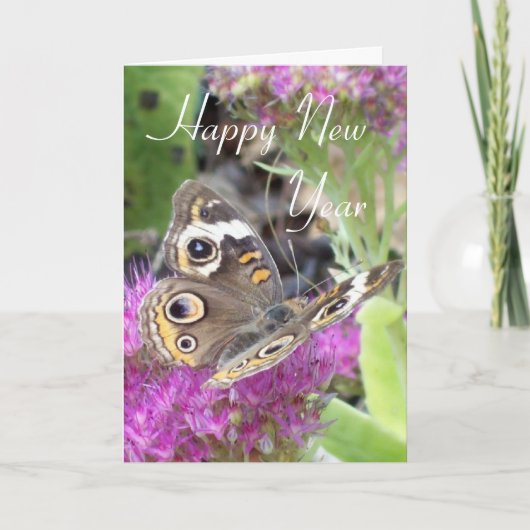 Gelukkig Nieuwjaar / Butterfly Rev 21:5 Feestdagen Kaart (Voorkant)