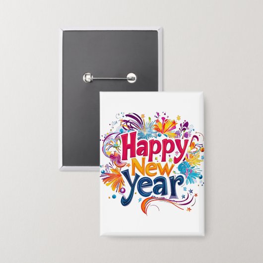 Gelukkig nieuwjaar button (Voorkant / Achterkant)