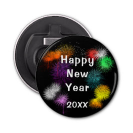 Gelukkig nieuwjaar button flesopener