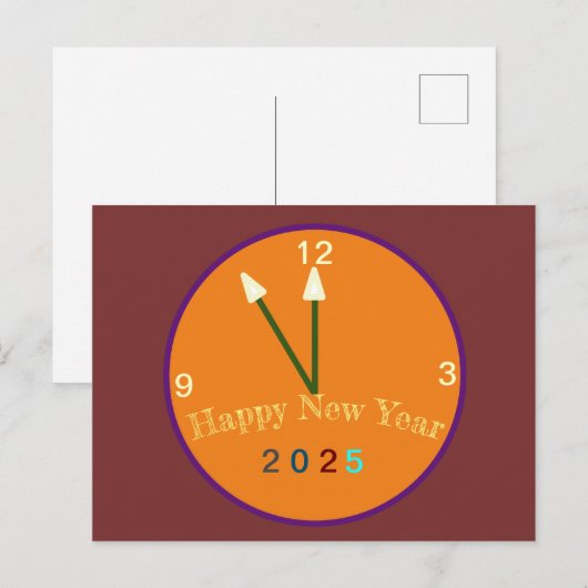 Gelukkig Nieuwjaar cadeaubon 2025 Briefkaart (Voorkant / Achterkant)