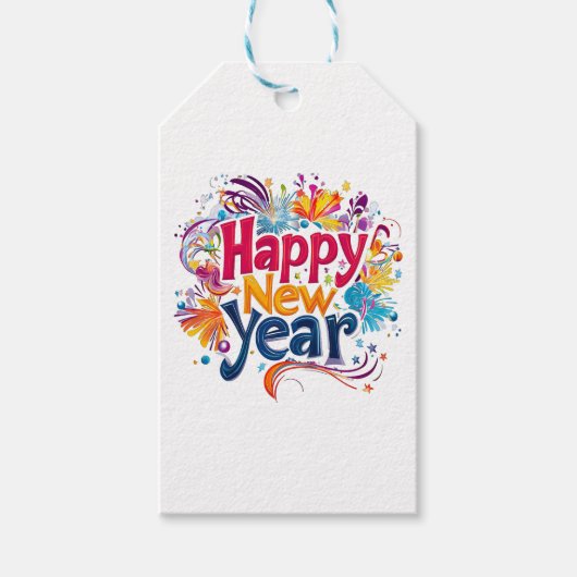 Gelukkig nieuwjaar cadeaulabel (Voorkant)