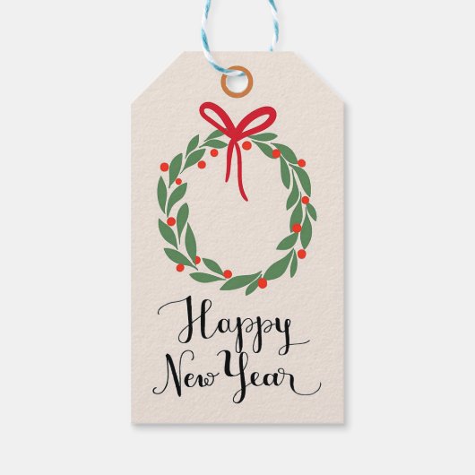 Gelukkig nieuwjaar cadeaulabel (Achterkant)