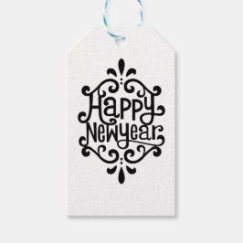 Gelukkig nieuwjaar cadeaulabel