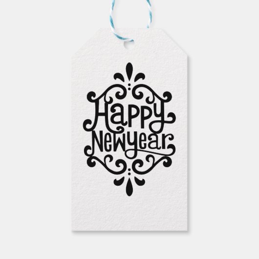 Gelukkig nieuwjaar cadeaulabel (Achterkant)