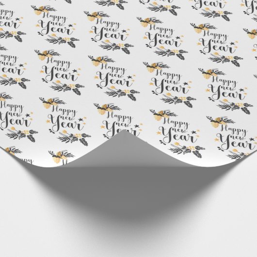 Gelukkig nieuwjaar cadeaupapier (Hoek)