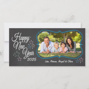 Gelukkig Nieuwjaar Chalkboard stijl fotokaart Feestdagenkaart