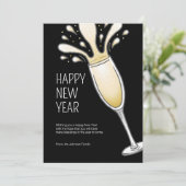 Gelukkig Nieuwjaar Champagne Feestdagenkaart (Staand voorkant)