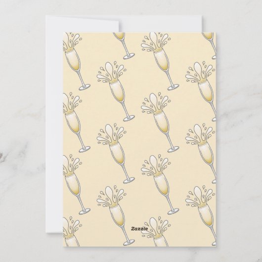 Gelukkig Nieuwjaar Champagne Feestdagenkaart (Achterkant)