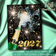 Gelukkig Nieuwjaar champagne goud folie confetti m