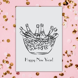 Gelukkig Nieuwjaar Champagne Kaart