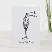 Gelukkig Nieuwjaar Champagne Kaart (Voorkant)