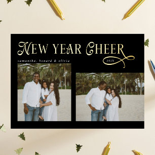 Gelukkig Nieuwjaar Cheers Modern Family Fotocolla Folie Feestdagenkaart