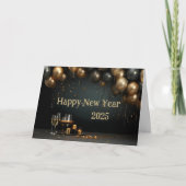 Gelukkig Nieuwjaar Classic Elegant Ballon Custom Kaart (Voorkant)